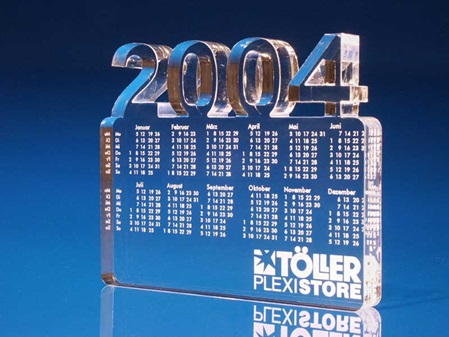 Acrylglas Plexiglas® GS klar Dekoartikel Kalender Werbung mit Lasergravur gelasert