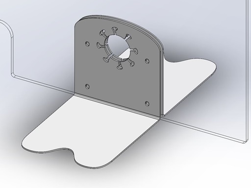 Hygieneschutzwand Basic Acrylglas Edelstahl Edelstahlfüße Sonderfertigung