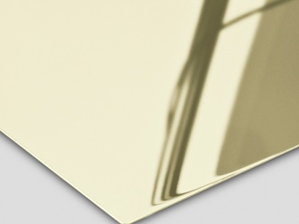 superhochglanzpoliertes Edelstahlblech mit TiN-Champagne Beschichtung