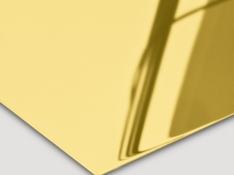 superhochglanzpoliertes Edelstahlblech mit TiN-Gold Beschichtung