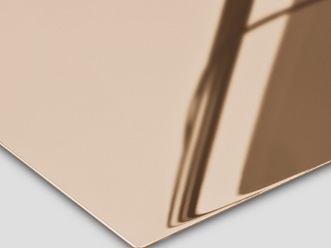 superhochglanzpoliertes Edelstahlblech mit TiN-Rosé Gold Beschichtung