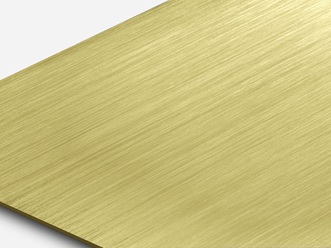 Edelstahlblech mit Haarlinienschliff mit TiN-Gold Beschichtung