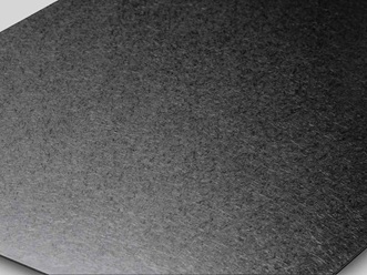 Edelstahlblech mit Vibrationsschliff und TiN-Black Beschichtung