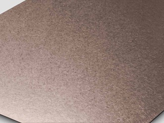 Edelstahlblech mit Vibrationsschliff und TiN-Bronze Beschichtung