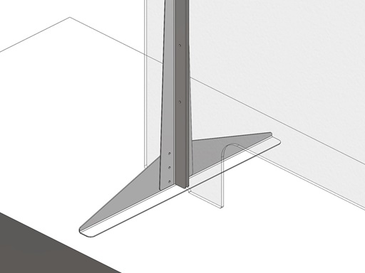 Hygieneschutzwand Robust Acrylglas Edelstahl Standfuß Durchreiche Spuckschutz