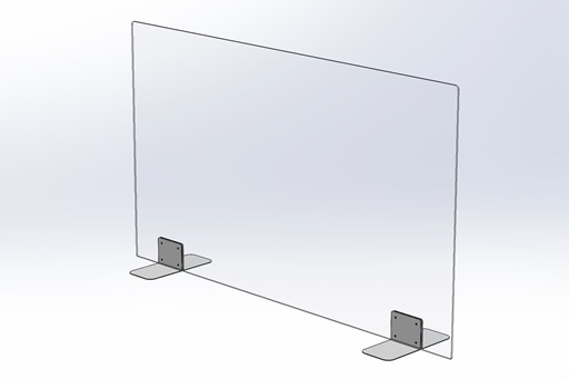 Schutzscheibe Spuckschutz Acrylglas Glasklar Plexiglas Durchreiche B 1200 H 500 