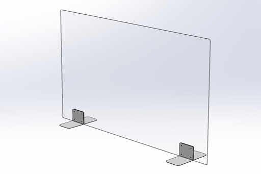 Hygieneschutzwand Basic Acrylglas Edelstahl Edelstahlfüße Durchreiche