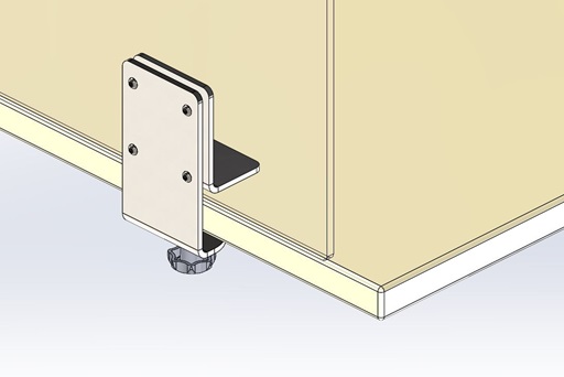 Hygieneschutzwand Workplace Acrylglas Edelstahl Klemm-Halterung Durchreiche Schreibtisch höhenverstellbar