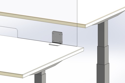Hygieneschutzwand Workplace Acrylglas Edelstahl Klemm-Halterung Durchreiche Schreibtisch höhenverstellbar