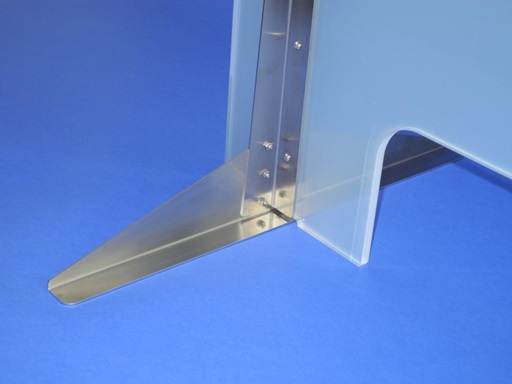 Hygieneschutzwand Robust Acrylglas Edelstahl Edelstahlfüße bis 100 cm Höhe mit Durchreiche