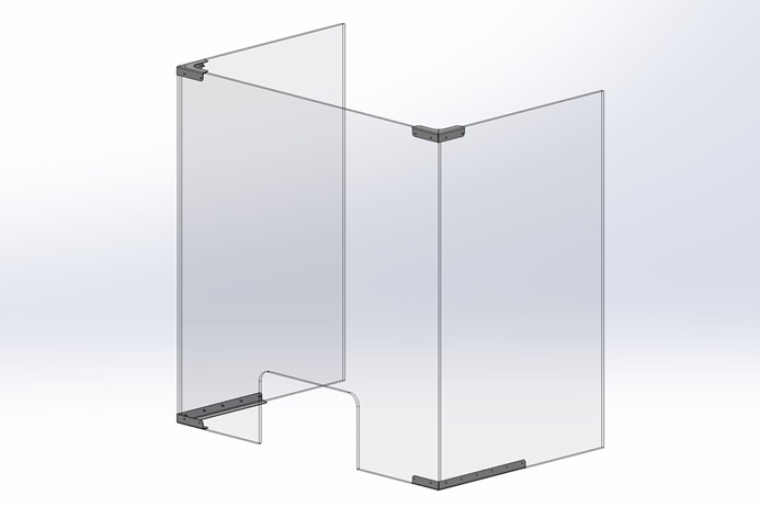 Schutzscheibe Spuckschutz Acrylglas Glasklar Plexiglas Durchreiche B 1200 H 500 
